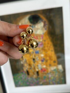 Elegant Gold Ball Stud Earrings